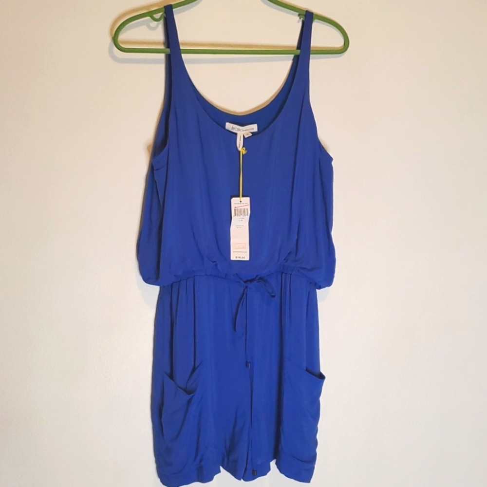 BCBG jumpsuit Blue summer sz M NWT@$118